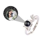 krui Bague personnalisée avec photo de projection réglable pour femme, maman, bijoux personnalisés pour femme