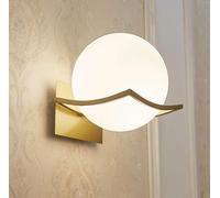KRUIHAN Lampe Murale Interieur,Applique Murale Dorée à Boule de Verre,Douille E27 avec Abat-Jour en Verre,Lampe Salle de Bain de Chevet Chambre,Adaptée pour la Chambre Bebe et Enfant