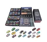 Krujecnt 48 Pièces Voitures À Réaction pour Enfant - Jeu De Voitures À Friction avec Garage, Boîte De Stockage Piste De Course Portable, Jouets Métalliques pour Cadeaux d'anniversaire d'enfant