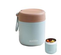 Krujecnt Boîte à Repas Isotherme | 430 millilitres Conservation Alimentaire Portable avec Couvercle,Grande Ouverture Isolation Chaud Froid Pot À Repas | Pour Étudiants Adultes Travail Voyage Camping