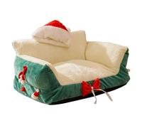 Krujecnt Canapé Lit pour Chat,Chaise de Sommeil avec Chapeau du Père Noël,Petits Lits pour Chiens - pour Maison Cuisine Chambre Salon Appartement Intérieur Détente Nuit Sommeil Repos Quotidien