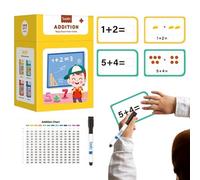 Krujecnt Cartes Flash Mathématiques | Cartes Flash d'Addition pour la Maternelle,Apprentissage du Calcul Mental Portables pour Garçons Filles d'Âge Préscolaire