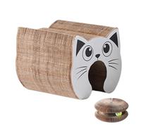Krujecnt Cat Scratch Board, Cat Scratch Pad | Boîte à gratter d'organe magnétique Pliable de Chaton avec Cloche | Chat rattrapage de Chats recyclables de Jouets mentaux et physiques interactifs pour