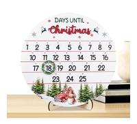 Krujecnt Countdown To Christmas - Décorations de l'Avent de 25 jours | Décoration en bois, panneau de porte, calendrier pour cheminée, intérieur ou bureau