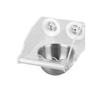 Krujecnt Distributeur De Nourriture Pour Cage - Boule à Nourriture en Acier Inoxydable pour Perroquets,Mangeoire Transparente Avec Perchoir Pour Pinson, Perruche, Inséparable Et Conure Pour Volière Et