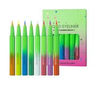 Krujecnt Eyeliners liquides, crayon coloré aux eaux néons | Pen Eyeliners Matte Neon 8x Colored Liquid - Couleurs vives de maquillage des yeux, liner à l'œil durable, résistant aux taches pour l'usure