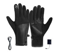 Krujecnt Gants Chauffants pour Femmes,Rechargeable Polaire Écran Tactile Antidérapant | Moufles de Travail d'hiver Chauffantes par USB,pour Hommes Motocyclisme Ski Snowboard Chasse Travail