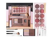 Krujecnt Kit De Maquillage Pour Adolescents - Ensembles De Maquillage Complets Pour Femmes,11 Pièces Fard à Paupières Correcteur Pinceau Rouge à Lèvres Highlighter pour Halloween Travail Mariage