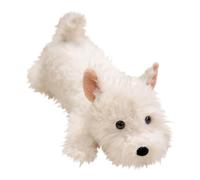 Krujecnt Peluche Westie, Coussin Chien en Peluche Doux, Coussin Doudou pour Enfant & Adultes, Compagnon Câlin Adorable pour Câlins, Cadeau pour Nouveau-Né Et Réconfort