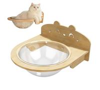 Krujecnt Perchoir pour Chat - Hamac Mural pour Chat avec Ventouses | Étagère Murale Gain De Place pour Repos, Bain De Soleil Et Sieste en Intérieur Et Extérieur