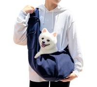 Krujecnt Sac de transport pour chien, harnais rembourré respirant pour chats et petits chiens jusqu'à 7,5 kg | Bretelles élargies avec poche de rangement pour les voyages et les visites vétérinaires