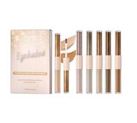 Krujecnt Set de Fard à Paupières Liquide - 6 Pièces À Double Extrémité Tenue Longue Imperméable | Fard À Paupières Femmes Brillant Mat - Pour Débutantes Filles Fête Travail Social Occasions Spéciales