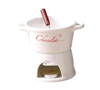 Krujecnt Tasse à fondue - Chauffe-beurre fondant en céramique avec fourchette - Petite tasse à fondue faite à la main pour anniversaire, mariage, Saint-Valentin, fête, dîner, dessert, sauce, bonbons