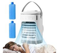 Krujecnt Ventilateur De Rafraîchissement Pour Chambre | Climatiseur Portable Rafraîchisseur d'Air,Humidificateur Évaporatif avec Minuterie, 4 Vitesses, Rechargeable, Portable pour Intérieur Chambre
