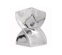 vidaXL Table auxiliaire / Tabouret Forme torsadée Aluminium argenté