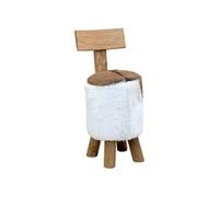 Bois de Teck Massif Tabouret Blanc Salle à Manger Salon Chambre Maison vidaXL