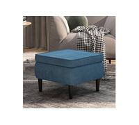 Kruk met houten poten fluweel blauw329435