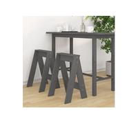 Krukken 2 st 40x40x60 cm massief grenenhout grijs823666