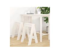 2x Tabourets Blanc 40x40x75 cm Bois Massif de Pin Chaises Bar Cuisine vidaXL