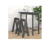 vidaXL 2x Chaises de Bar Tabourets de Cuisine Sièges de Bistro Meubles de Salon Comptoir Intérieur Gris 40x40x75 cm Bois 823671