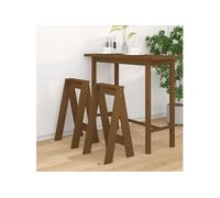 vidaXL Tabourets de bar 823672 Lot de 2 Marron miel 40x40x75 cm