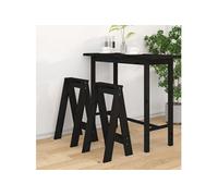 vidaXL 2x Chaises de Bar Tabourets de Cuisine Sièges de Bistro Meubles de Salon Comptoir Intérieur Noir 40x40x75 cm Bois 823673