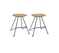 2x Bois de Teck Massif Tabourets Fauteuil Siège Chaise Bistrot Bar vidaXL