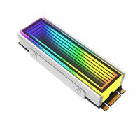 Kruluuvia 2280 SSD M2 Radiateur PC RGB M.2 Nvme Cooler Dissipateur Thermique M2 ARGB Radiateur Effet Abysse sans Fin Argent