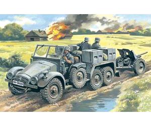 Krupp L2h143 Kfz.69 With Pak 36, German Artillery Tractor 1:72 Plastique Model