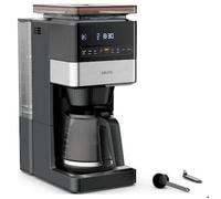 Krups Grind Aroma XL KM842810 Machine à café filtre, broyeur conique amovible, panneau de commande numérique, capacité XL (1,5 l), fonction maintien au chaud, verseuse en verre, noir/acier inoxydable