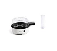 Krups EG233115 Cuiseur Oeufs : Capacité 7 Oeufs, Consistance Ajustable (Dur, Moyen, Doux), Noir/Blanc, 900g, Signal Sonore, Couvercle Détachable.