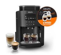 Krups Essential, Machine espresso entièrement automatique, Réglage de la longueur du café, 3réglages de mouture, Buse vapeur, EA81P8E0, Noir