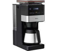 Krups Grind Aroma XL Cafetière à filtre avec broyeur conique amovible, panneau de commande numérique, capacité XL (1,25 L), thermos en acier inoxydable, noir/acier inoxydable, KT842810