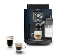 KRUPS - Harmony Lait - Machine Espresso Automatique - Bleu Nuit - 15 bars | Cafetière a grain avec broyeur et mousseur lait - Prépare 5 boissons - Technologie Milk Maestro pour une mousse barista