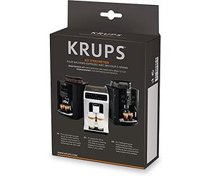 Krups - Kit Entretien Espresso Broyeur Full Auto - 3 composants | Prolongez la durée de vie et préservez le goût authentique du café - 2 détartrants - 10 pastilles nettoyantes - 1 filtre
