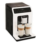 Krups Machine à café à grain, Broyeur à grain, Cafetière expresso, Cappuccino, Espresso, 15 boissons, 2 tasses en simultané, Fabriqué en France, Evidence EA890110, Blanche