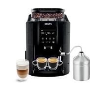 KRUPS - Machine à café grain Essential - Pôt Inox - Interface LCD - 15 bars | Cafetière automatique avec broyeur - 2 tasses simultanées - espressos et cappuccinos avec mousse de lait - Nettoyage facile