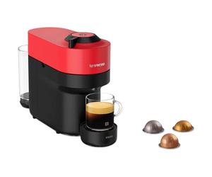 Krups Nespresso VERTUO Pop XN9205 Cafetière à capsules Machine à expresso, 4 tailles tasses, technologie Centrifusion, 35% plastique recyclé, Spicy Red