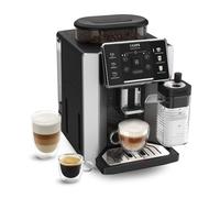 Krups Sensation Lait, Machine à café grains, Expresso automatique, 6 boissons, Carafe à lait Cappuccino, Interface tactile, Nettoyage automatique, Silver, EA912E10