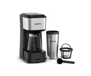 Krups Simply Brew 3-en-1 cafetière à filtre polyvalente avec sa carafe en verre résistant à la chaleur et son mug isotherme Simply Brew 3-en-1 cafetière à filtre polyvalente avec sa carafe en verre ré