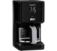 Krups KM6008 Smart'n Light Cafetière filtre | Affichage intuitif | Capacité 1,25 l pour jusqu'à 15 tasses de café | Fonction arrêt automatique | Système anti-gouttes | Minuterie 24 heures | Noir