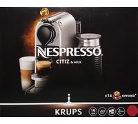 Krups XN7615.19 Machine à café en capsules Nespresso Citiz & Milk (1260 watts, capacité du réservoir d'eau : 1l, pression de la pompe : 19 bars) rouge