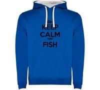 Kruskis Keep Calm And Fish Two-colour Hoodie Bleu M Homme