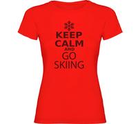 Kruskis Keep Calm And Go Skiing Short Sleeve T-shirt Rouge L Femme