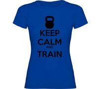 Kruskis Keep Calm And Train Short Sleeve T-shirt Bleu L Femme