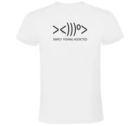 Kruskis Simply Fishing Addicted Short Sleeve T-shirt Blanc M Homme