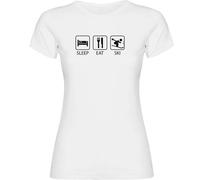 Kruskis Sleep Eat And Ski Short Sleeve T-shirt Blanc L Femme