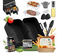 KRUSTENWERK Ninja Foodi Max Dual Zone AF300EU AF400EU AF451, accessoires de friteuse à air chaud, 7,6 à 9,5 l, e-book avec 150 recettes