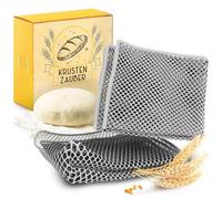 KRUSTENZAUBER Lot de 2 chiffons de nettoyage pour les résidus de pâte tenaces lors de la cuisson du pain, décapant la pâte comme accessoire de cuisson du pain, chiffon de nettoyage en polyester
