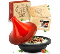 KRUSTENZAUBER Tajine pour 2 à 4 personnes - Tajine oriental en fonte de qualité supérieure de 27 cm - Convient pour induction et four